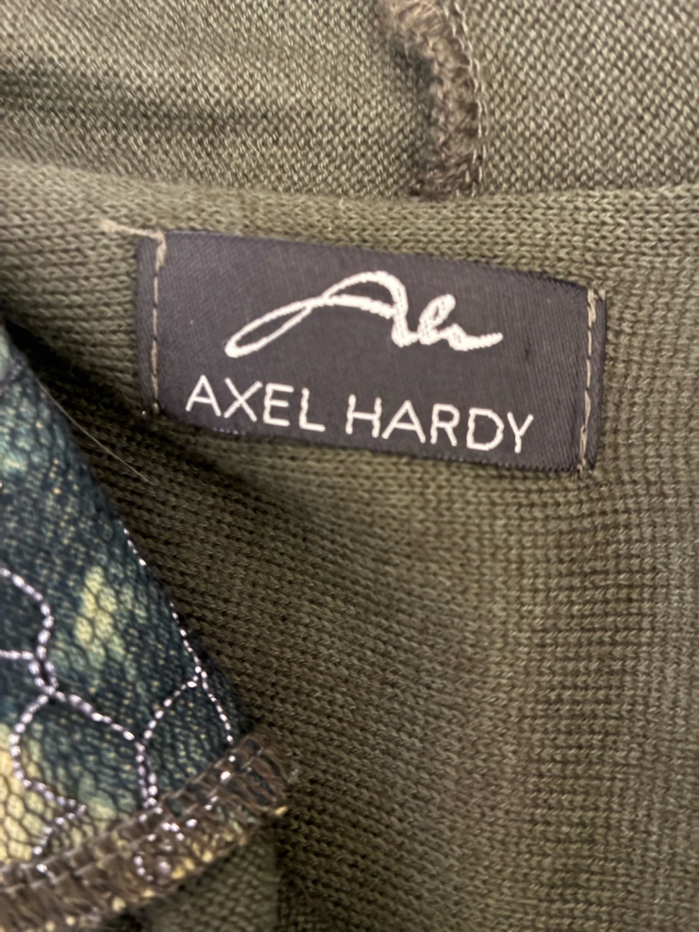 Axel Hardy Patchwork Olive Cardigan Multi Media Boho RenFair Fairygoth AvantGard - Picture 7 of 10